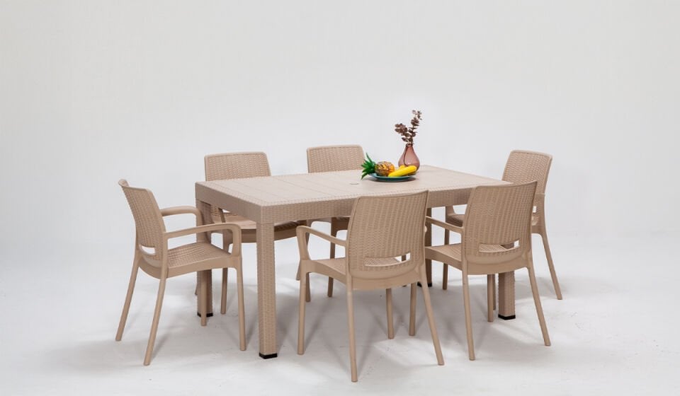 Rattan Large Kollu Masa Takımı