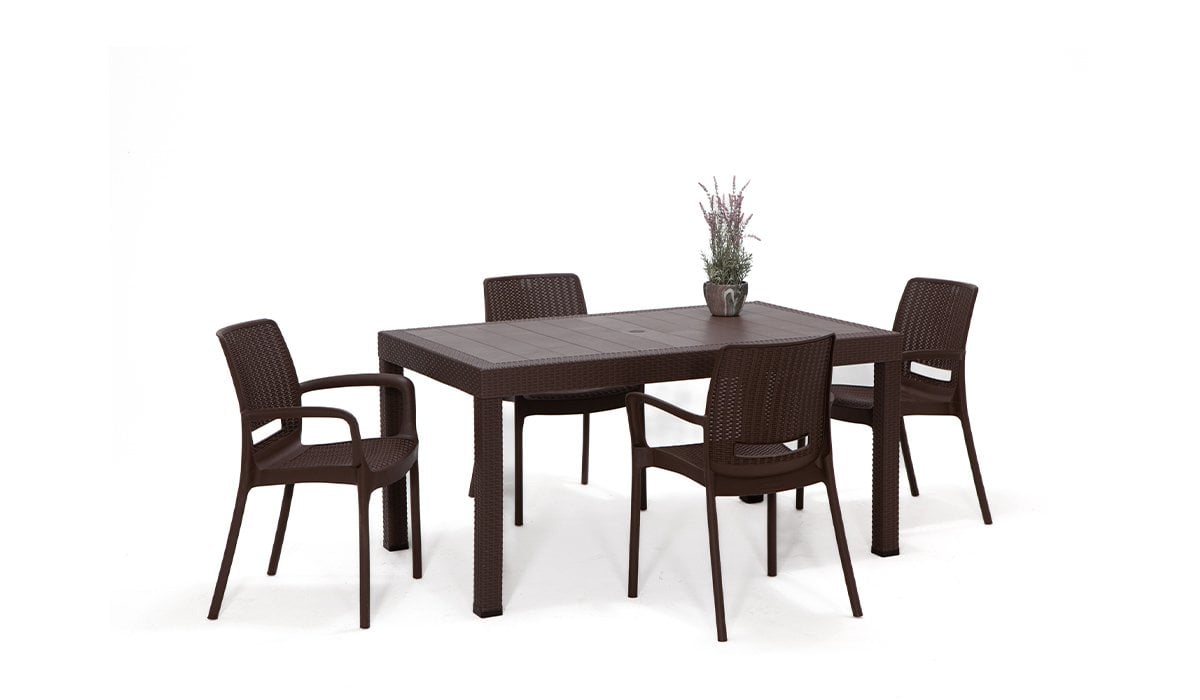 Rattan Large Kollu Masa Takımı