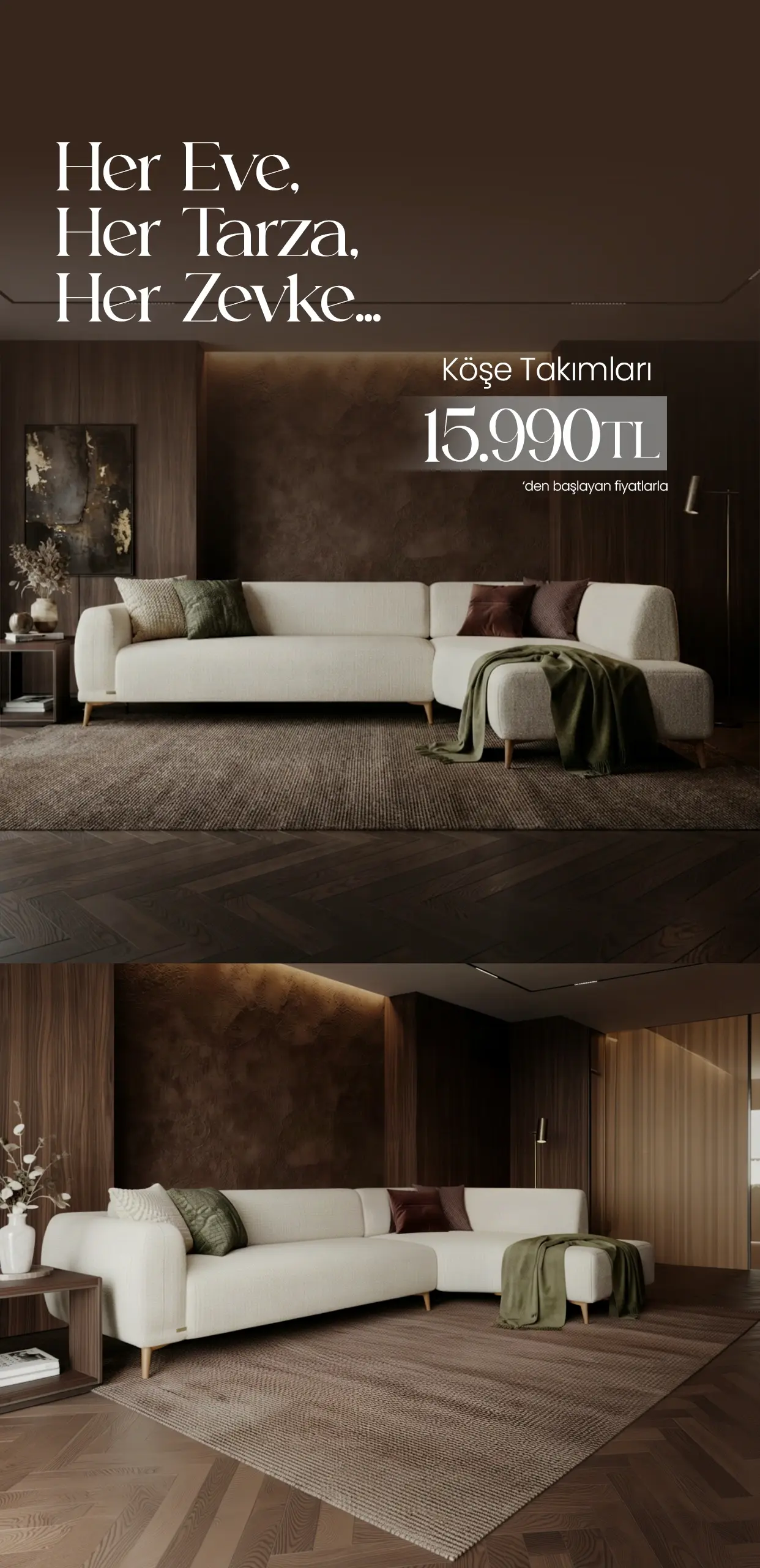 Köşe takımları 15.990tl den başlayan fiyatlarla
