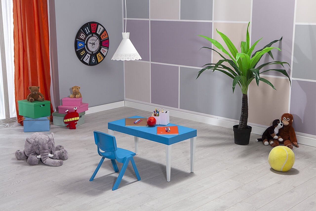 Junior Çocuk  Aktivite Masa Seti 1 Mavi