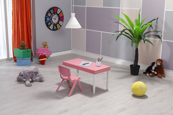 Junior Çocuk  Aktivite Masa Seti 1 Pembe