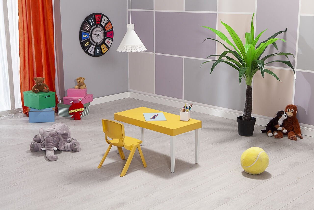 Junior Çocuk  Aktivite Masa Seti 1 Sarı