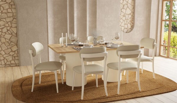Bohem Plus Masa + 6 Adet Sandalye Takımı - Aytaşı