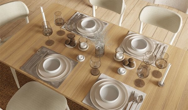 Bohem Plus Masa + 6 Adet Sandalye Takımı - Beyaz