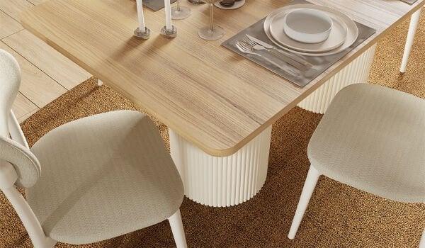 Bohem Plus Masa + 6 Adet Sandalye Takımı - Beyaz
