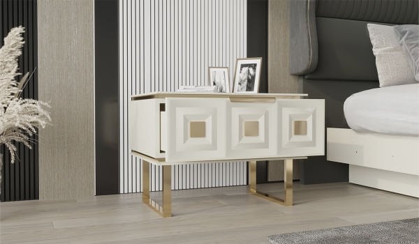 Vanesa Düğün Paketi (Yatak+Karyola Hediye) Komodin