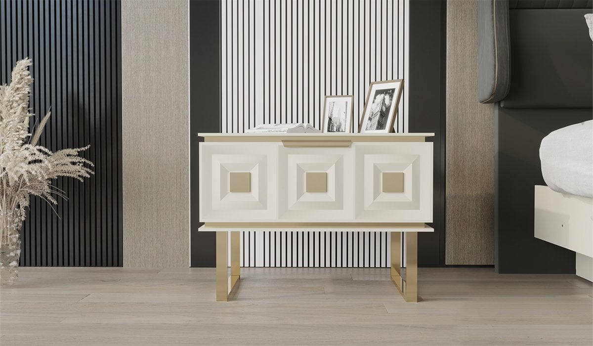 Vanesa Düğün Paketi (Yatak+Karyola Hediye) Komodin