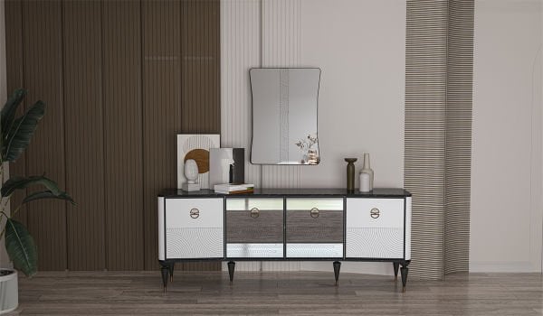 White Cross Yemek Odası Takımı Konsol Aynası
