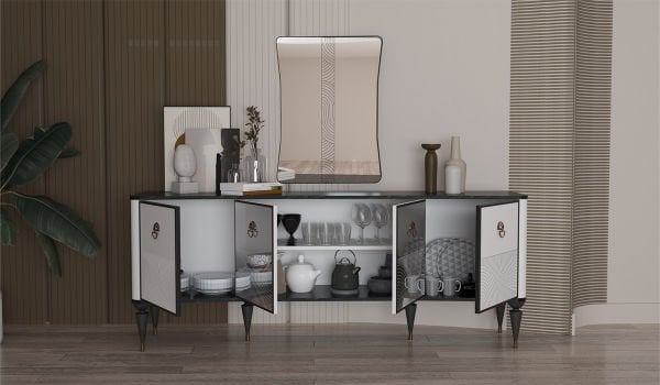White Cross Yemek Odası Takımı Konsol Aynası