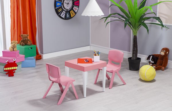 Junior Kare Aktivite Masa Seti 3 Pembe