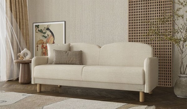 Eco Bohem Üçlü Koltuk Gri Kırlentli