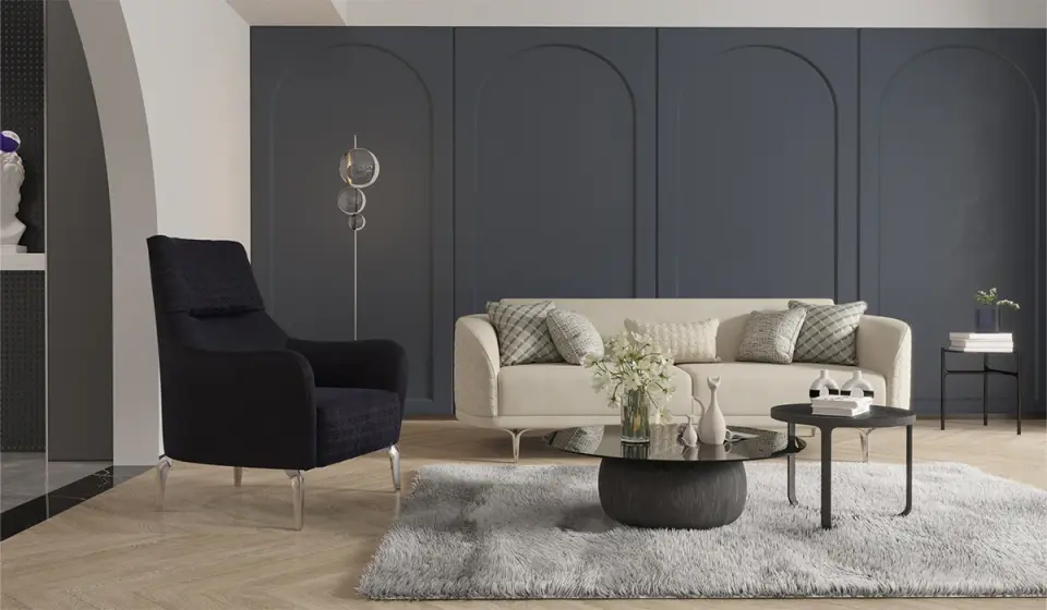 Bendis Koltuk Takımı Silver - Sabit Berjer