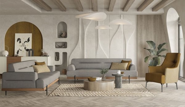 Linen Koltuk Takımı - Gri