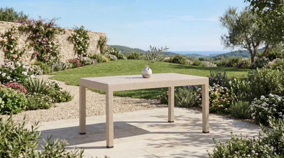 Rattan Masa Cappucino - Camsız - 90x150