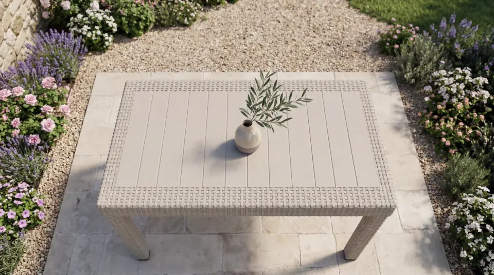 Rattan Masa Cappucino - Camsız - 90x150