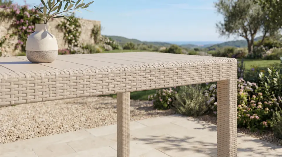 Rattan Masa Cappucino - Camsız - 90x150