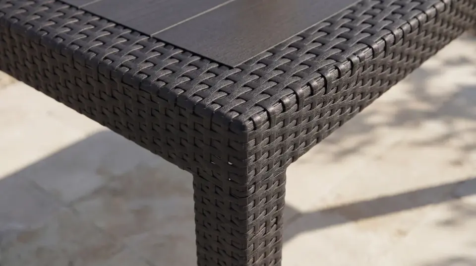 Rattan Masa Antrasit  - Camsız - 90x150
