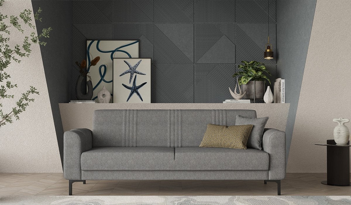 Rio Üçlü Koltuk Gri