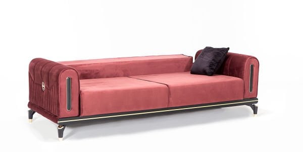 Bella Üçlü Koltuk Bordo