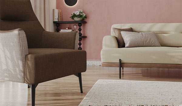 Linen Üçlü Koltuk Gri