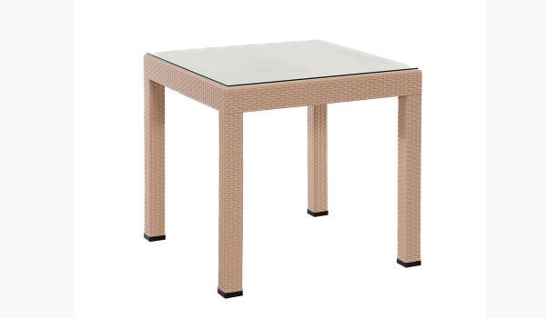 Rattan Camlı Masa