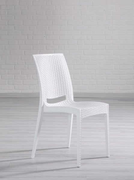 Rattan Large Camlı Masa Seti Beyaz