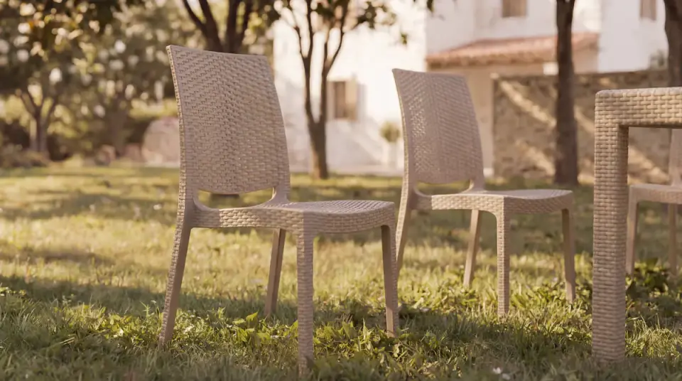 Rattan Large Masa Takımı Cappucino - Camsız