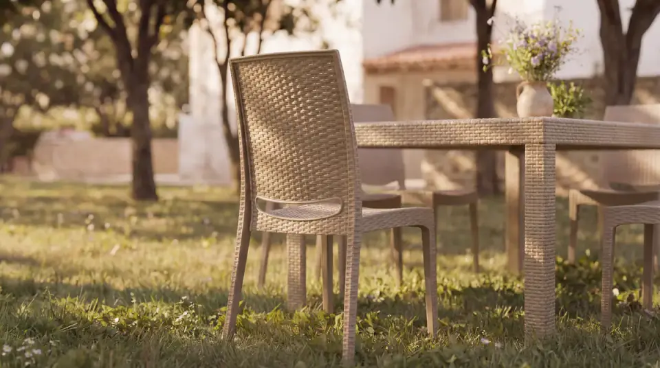 Rattan Large Masa Takımı Cappucino - Camsız