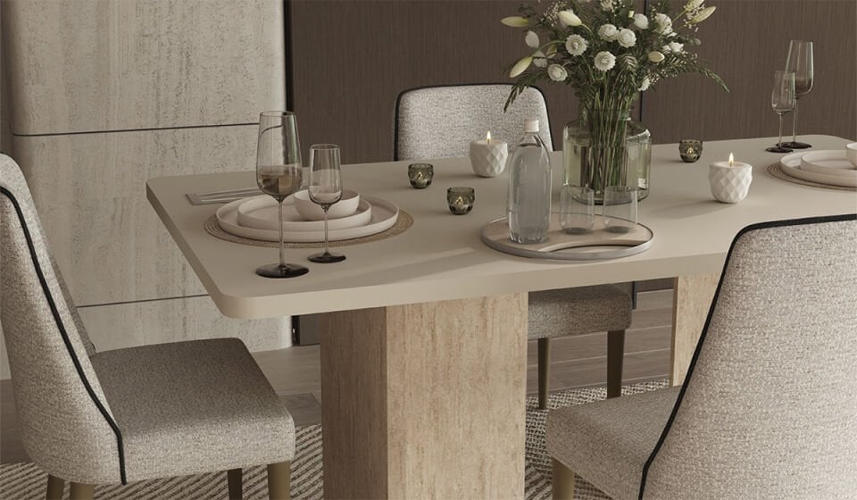 Aura Masa + 6 Adet Sandalye Takımı