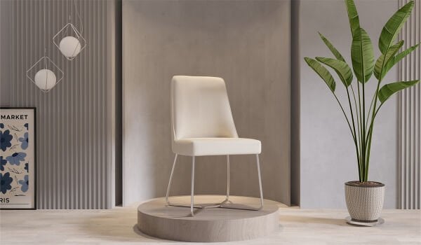 Bendis Silver Masa + 6 Adet Sandalye Takımı