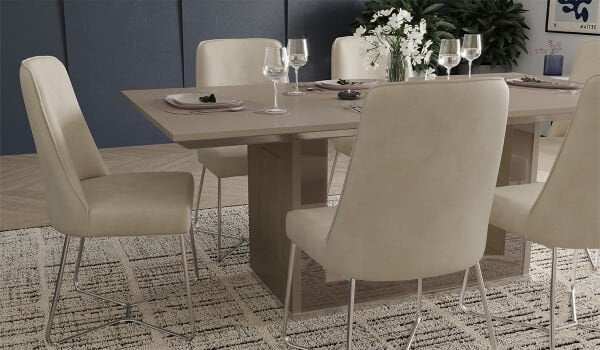 Bendis Silver Masa + 6 Adet Sandalye Takımı