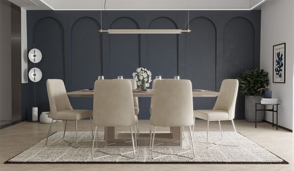 Bendis Silver Masa + 6 Adet Sandalye Takımı