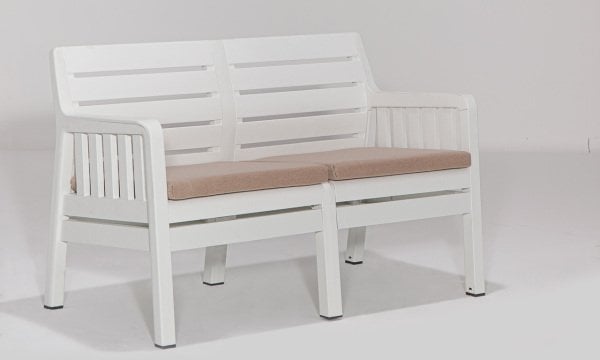 Lara İkili Koltuk (Minderli) Beyaz