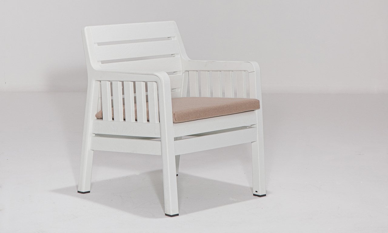 Lara Tekli Koltuk ( Minderli ) Beyaz