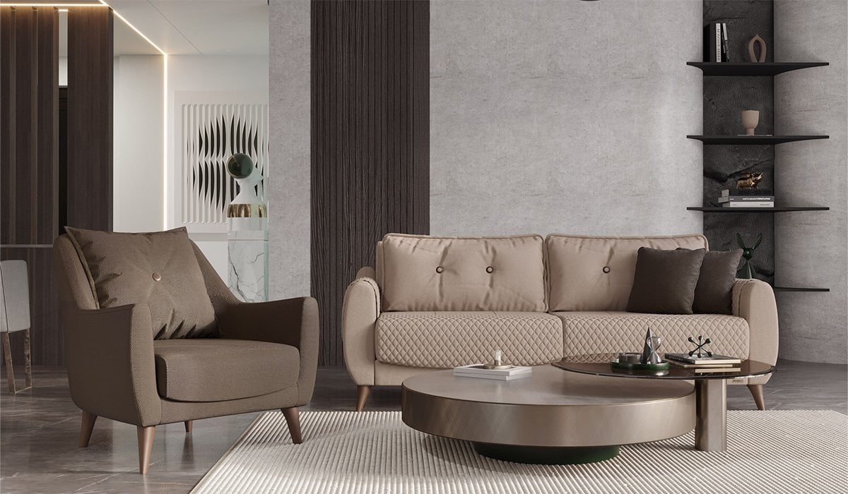 Olivya Koltuk Takımı - Krem Kampanyalı 3+3+1