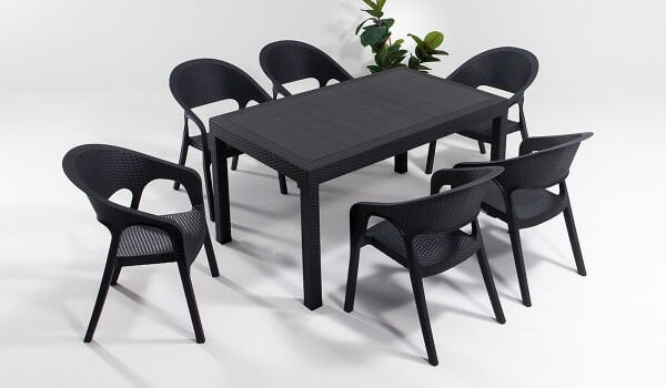 Garden Large Rattan Masa Takımı