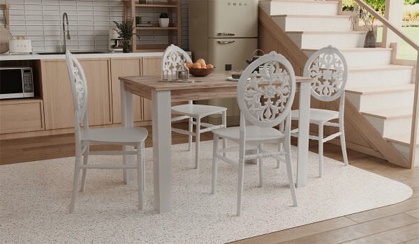 Grande Masa - 4 Adet Venüs Sandalye - Beyaz