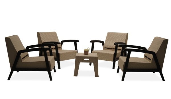 Vega 1+1+1+1+S Bahçe Balkon Oturma Grubu (Minderli) - Cappucino