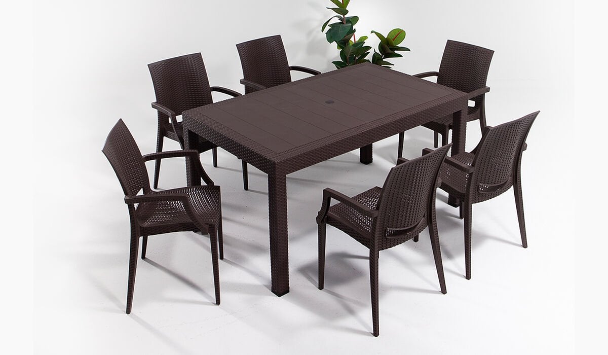 Rattan Large Kollu Masa Takımı