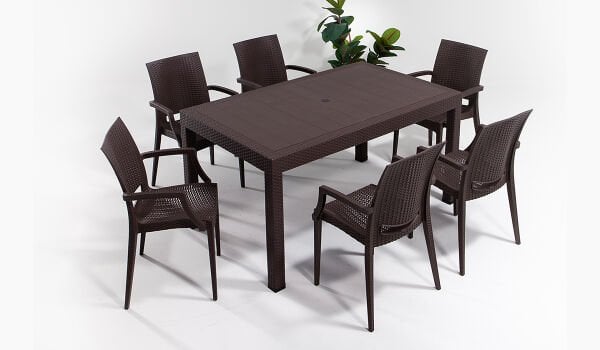 Rattan Large Kollu Masa Takımı