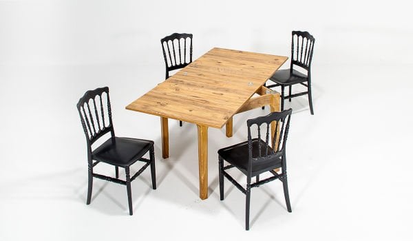 Asos ( Ceviz ) / Napolyon Mutfak Masa Takımı -Siyah