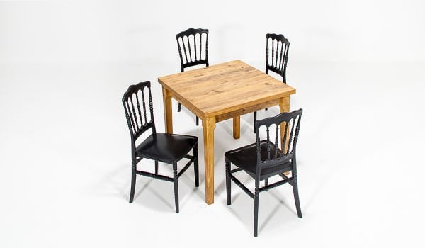 Asos ( Ceviz ) / Napolyon Mutfak Masa Takımı -Siyah