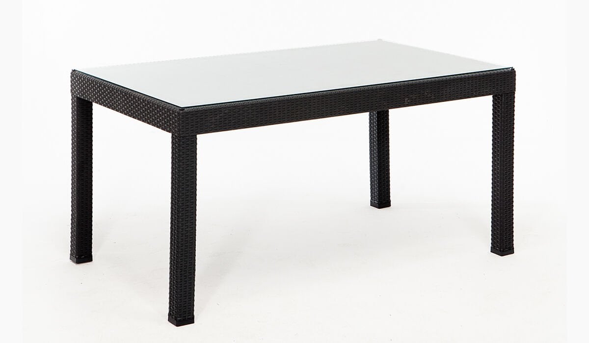 Rattan Camlı Large Masa - Çok Renkli