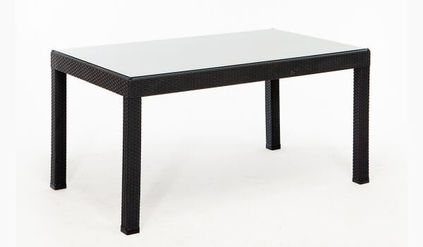 Rattan Camlı Large Masa - Çok Renkli