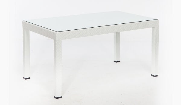 Rattan Camlı Large Masa - Çok Renkli