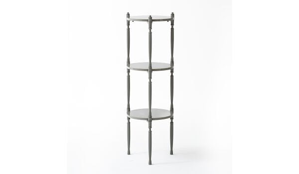 Puzzle Yuvarlak Zigon Sehpa - Duman Gri