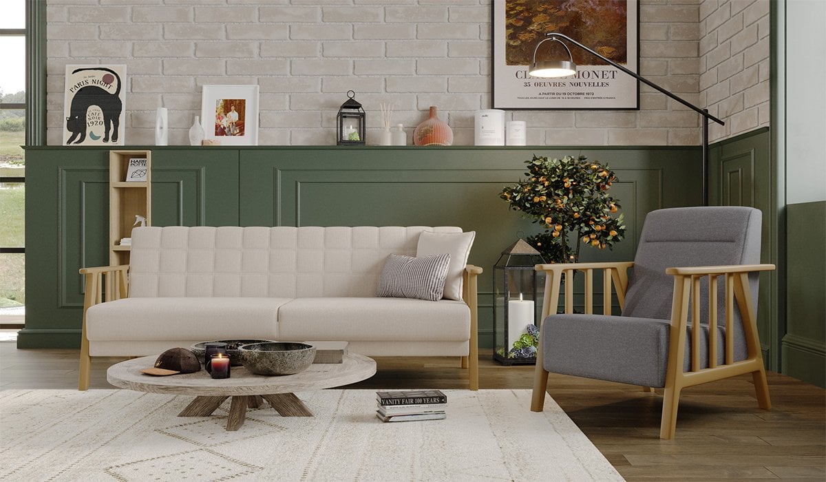 Anka Koltuk Takımı - Krem Kol