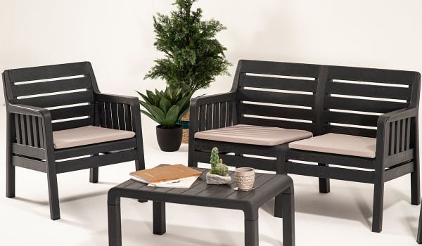 Lara 2+1+1 S Bahçe Oturma Grubu (Minderli) Beyaz