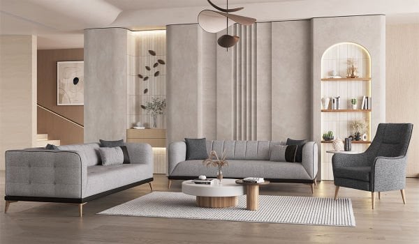 Bohem Koltuk Takımı - Gri Kampanyalı 3+3+1