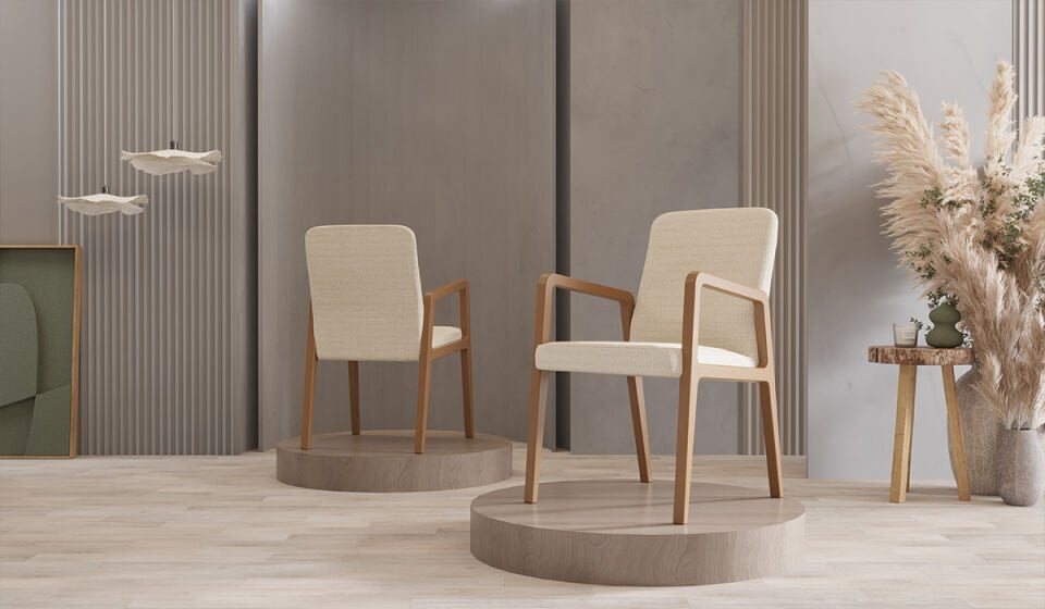 Bohem Plus Masa + 6 Adet Sandalye Takımı - Ceviz Sabit Masa